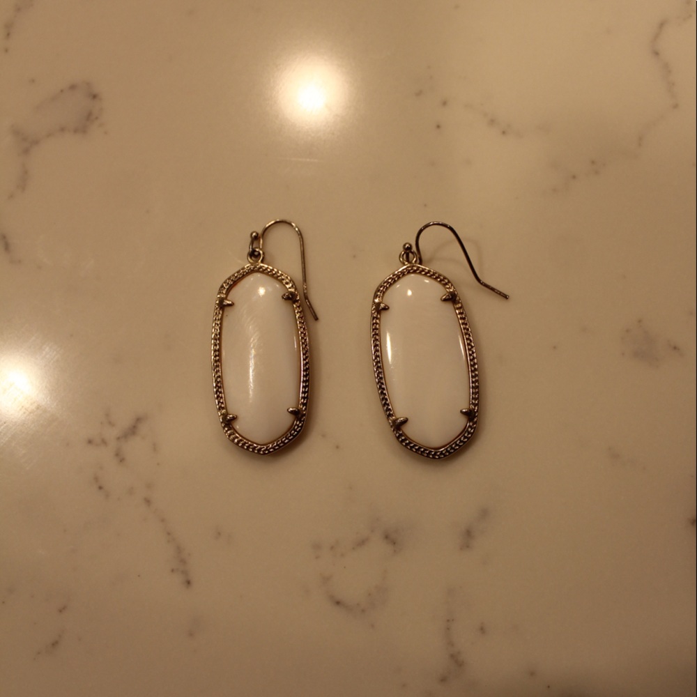 Kendra Scott Gold and White Elle Earrings